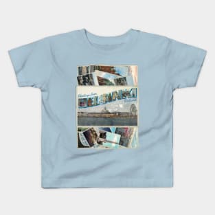 Greetings from Helsinki in Finland Vintage style retro souvenir Kids T-Shirt